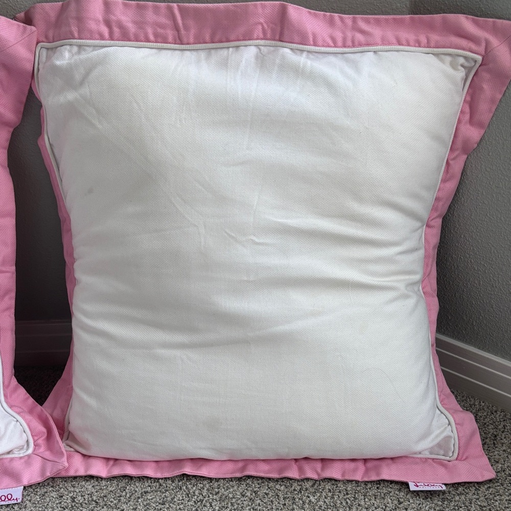 Lilly Pulitzer Pink-Trim White European Pillow Sham